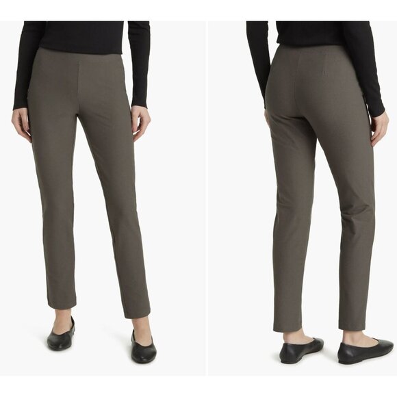 Eileen Fisher Women's Washable Stretch Crepe Pull On Pant Warm Gray, PS - Picture 1 of 6